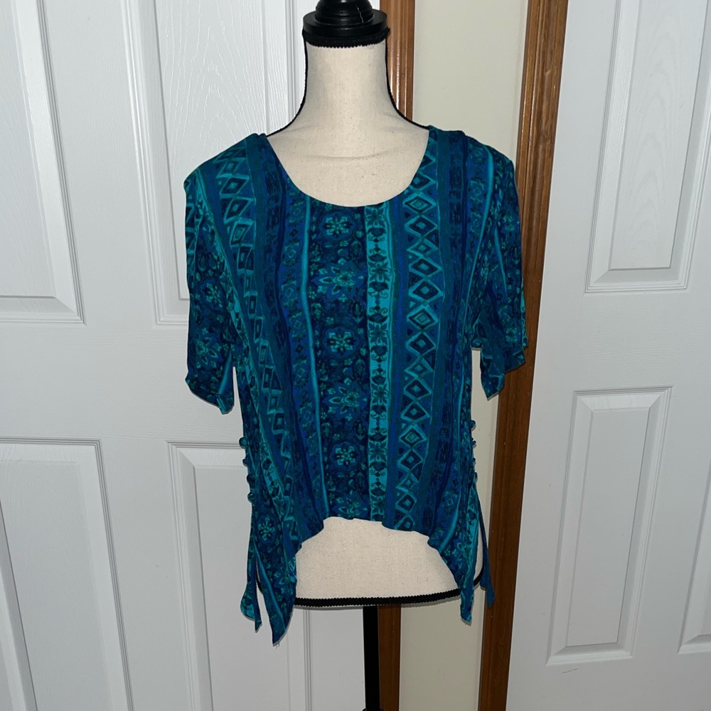Women’s Blue Printed Blouse